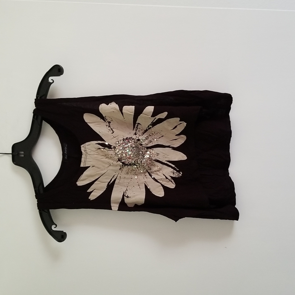 The Classic top sz S black with sunflower
